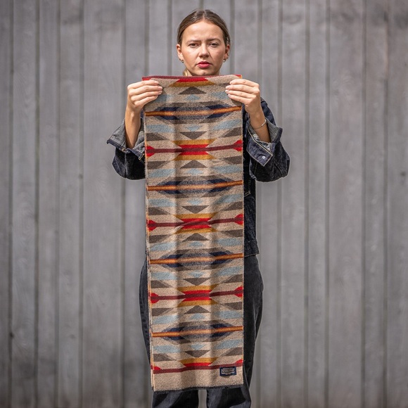 NEW NWT Pendleton Jacquard Blanket Wyeth Trail Wool Southwest Scarf 76” x 12” - Picture 3 of 8